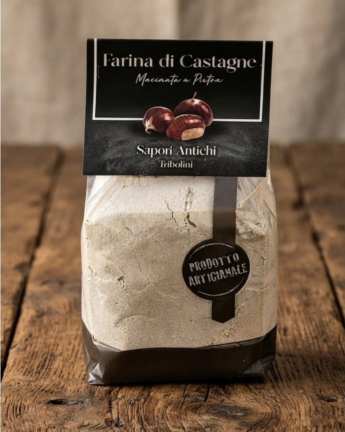 Confezione di farina di castagne macinata a pietra Tribolini